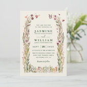 Invitation Boho Wildflowers Mushroom Magic QR Code Wedding (Debout devant)