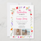 Invitation Boho wildflowers Spring Garden photos graduation (Dos)