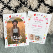 Invitation Boho wildflowers Spring Garden photos graduation