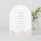 Invitation Boho Wildflowers Spring Summer Sage green Wedding (Debout devant)