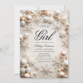 Invitation Boho Winter C'est un Baby shower féminin (Devant)