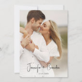 Invitation Boho Winter Greenery Photo Enregistrer la date (Devant)