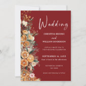 Invitation Boho Winter Holiday Mariage Bourgogne Photo (Devant)