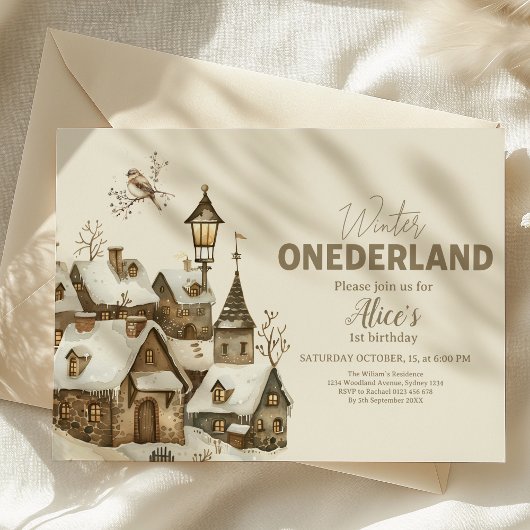 Invitation Boho Winter Onederland Anniversaire