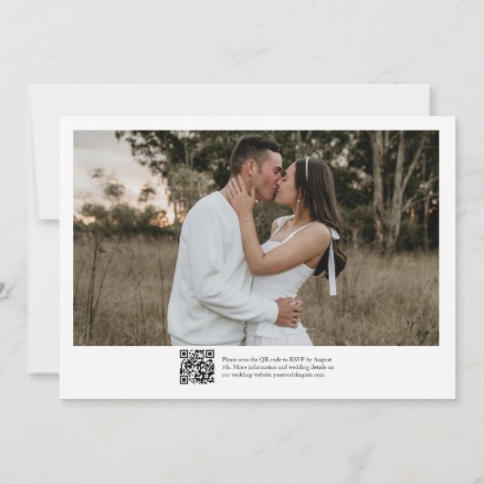 Invitation Boho Winter Wedding Qr code RSVP horizontal (Dos)