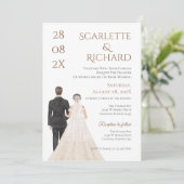 Invitation Boho with bride and groom wedding (Debout devant)