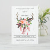 INVITATION BOHO WOOD BLUSH ANTLER DREAM CATCHER FLORE MARIAGE (Debout devant)