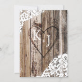 Invitation Boho Wood Tournesol Antlers Dentelle Rustique Mari (Dos)