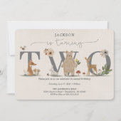 Invitation Boho Woodland 2nd Birthday Invite Second Birthday (Devant)