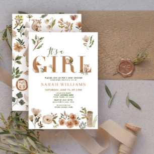 Invitation Boho Woodland Animals C'est un Baby shower de fill