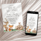 Invitation Boho Woodland Animals Drive-By Baby shower
