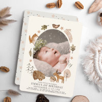 Boho Woodland Animaux Genre Neutre 1er Anniversair