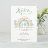 Invitation Boho Woodland arc-en-ciel Baby shower neutre du ge (Debout devant)