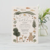 Invitation Boho Woodland Boy Birthday Party (Debout devant)