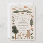 Invitation Boho Woodland Boy Birthday Party (Devant)