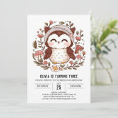 Invitation Boho Woodland Digital Owthday (Debout devant)