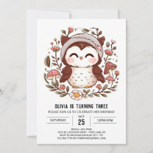 Invitation Boho Woodland Digital Owthday