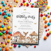 Invitation Boho Woodland Forest Animaux 10e anniversaire