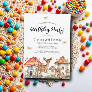 Invitation Boho Woodland Forest Animaux 2e fête d'anniversair