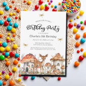 Invitation Boho Woodland Forest Animaux 9e fête d'anniversair