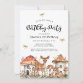 Invitation Boho Woodland Forest Animaux 9e fête d'anniversair (Devant)
