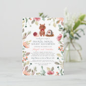 Invitation Boho Woodland Greenery Snail Mail Baby shower (Debout devant)
