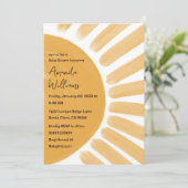 Invitation Boho Yellow Little Ray Baby shower soleil (Debout devant)