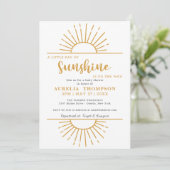 Invitation Boho Yellow Little Ray Sunshine Sur Le Chemin Baby (Debout devant)