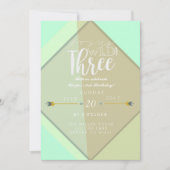 Invitation Boho Young Wild & Three | 3e fête d'anniversaire (Devant)