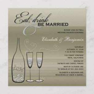 Invitation Boire à boire Soyez marié Champagne Wedding shower
