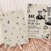 Invitation Boire à manger et crâne effrayant Halloween fête d
