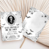 Invitation Boire à manger et effrayer crâne gothique Hallowee