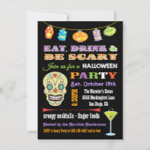 Invitation Boire à manger et être effrayant Halloween fêtes I (Devant)