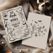 Invitation Boire à manger et fête d'Halloween Éffrayante pour