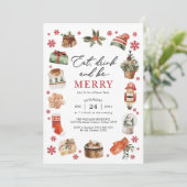 Invitation Boire à manger Soyez Joyeux dîner de Noël (Debout devant)