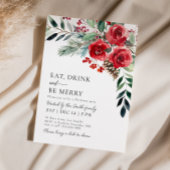 Invitation Boire à manger Soyez Joyeux dîner de Noël