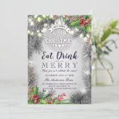 Invitation Boire à manger Soyez Joyeux Noël Soir Dîner de Noë (Debout devant)