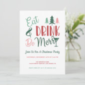 Invitation Boire à manger Soyez joyeux Typographie Noël (Debout devant)