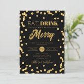 Invitation Boire B Joyeux Or Black Parties scintillant Fêtes  (Debout devant)