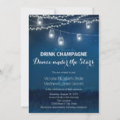 Invitation Boire Champagne Danser Sous Les Étoiles Mason Jar (Devant)