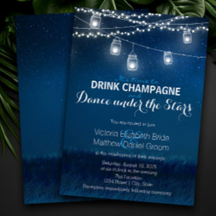 Invitation Boire Champagne Danser Sous Les Étoiles Mason Jar