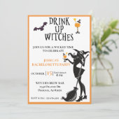 Invitation Boire des sorcières Bachelorette Halloween Octobre (Debout devant)