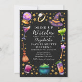 Invitation Boire des sorcières Éffrayant Bachelorette Week-en (Devant)