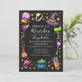 Invitation Boire des sorcières Éffrayant Bachelorette Week-en (Debout devant)