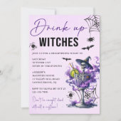 Invitation Boire des sorcières fête d'Halloween (Devant)