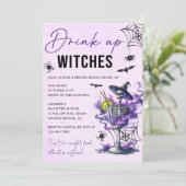 Invitation Boire des sorcières fête d'Halloween (Debout devant)