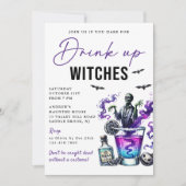 Invitation Boire des sorcières fête d'Halloween (Devant)