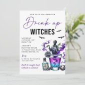 Invitation Boire des sorcières fête d'Halloween (Debout devant)