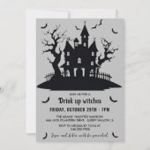 Invitation Boire des sorcières Grey Halloween Party (Devant)
