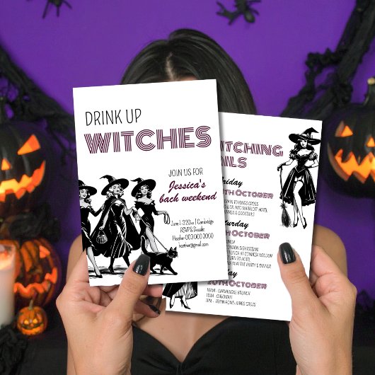 Invitation Boire des sorcières Halloween Bachelorette Week-en